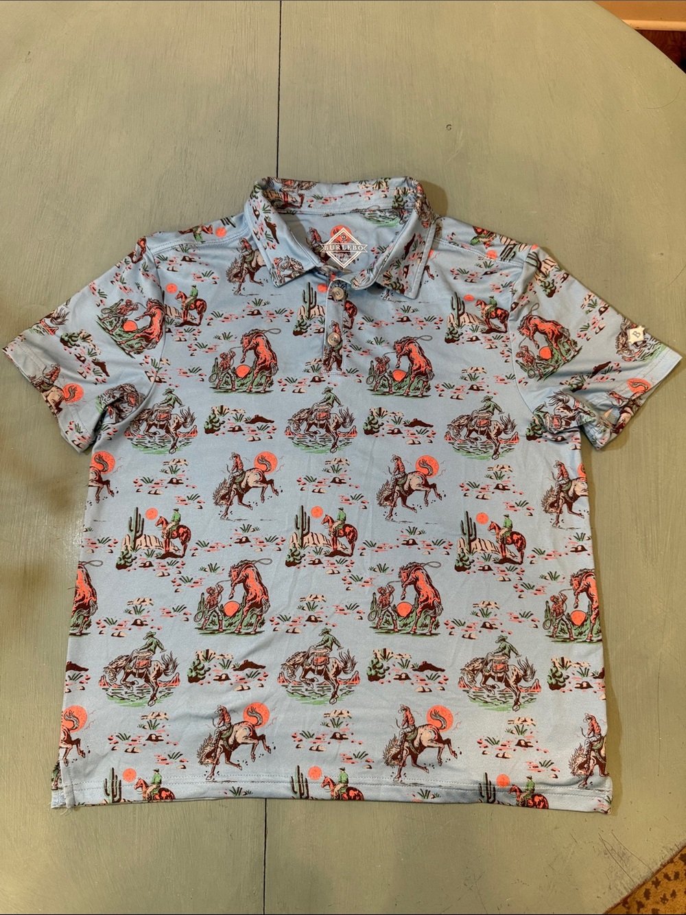 BURLEBO Performance Polo - Cowboy Up Blue